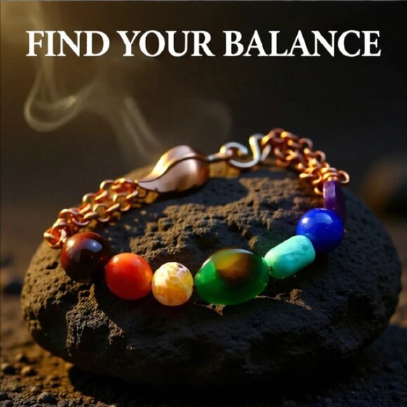 7 Chakra Bracelet | Semi-Precious Stones | OOAK Handmade Spiritual Jewelry - Picture 2 of 13